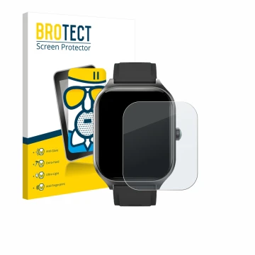 Front side of a product packaging with the brand logo BROTECT. Next to it is the device FORRLITE Smartwatch 2.01