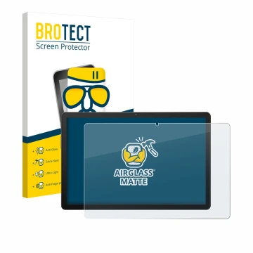 Front side of a product packaging with the brand logo BROTECT. Next to it is the device Sunmi CPad 14