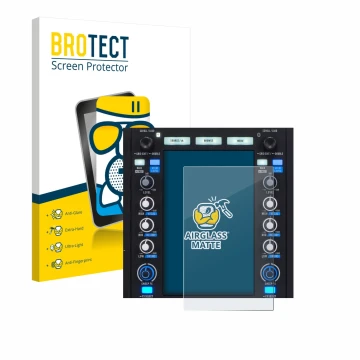 Front side of a product packaging with the brand logo BROTECT. Next to it is the device Rane System One shown with the corresp
