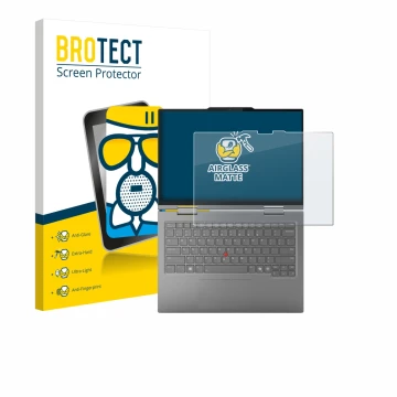 Front side of a product packaging with the brand logo BROTECT. Next to it is the device Lenovo ThinkPad X1 2-in-1 Gen 10 Aura 