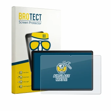 Front side of a product packaging with the brand logo BROTECT. Next to it is the device Whitedeer WHTG1301 10.1