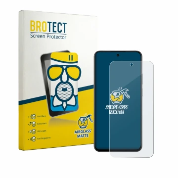 Front side of a product packaging with the brand logo BROTECT. Next to it is the device realme C100 4G shown with the correspo