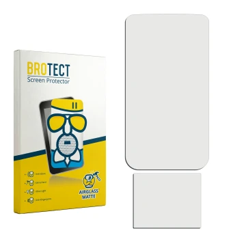 Front side of a product packaging with the brand logo BROTECT. Next to it is the corresponding screen protector.
