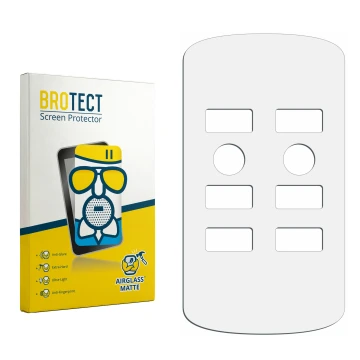 Front side of a product packaging with the brand logo BROTECT. Next to it is the corresponding screen protector.