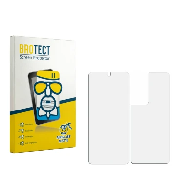 Front side of a product packaging with the brand logo BROTECT. Next to it is the corresponding screen protector.