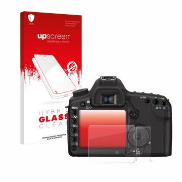 Front side of a product packaging with the brand logo upscreen. Next to it is the device Canon EOS 5D Mark II shown with the c