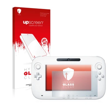 Front side of a product packaging with the brand logo upscreen. Next to it is the device Nintendo Wii U GamePad (Controller) s