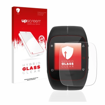 Front side of a product packaging with the brand logo upscreen. Next to it is the device Polar M400 shown with the correspondi