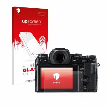 Front side of a product packaging with the brand logo upscreen. Next to it is the device Fujifilm X-T1 shown with the correspo