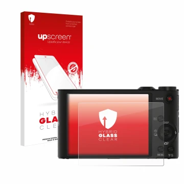 Front side of a product packaging with the brand logo upscreen. Next to it is the device Sony Cyber-Shot DSC-WX350 shown with 