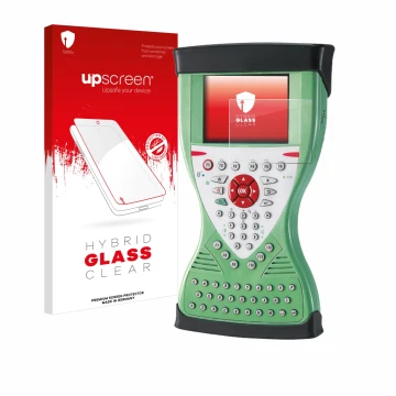Front side of a product packaging with the brand logo upscreen. Next to it is the device Leica Viva Controller CS15 shown with