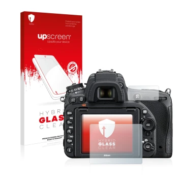 Front side of a product packaging with the brand logo upscreen. Next to it is the device Nikon D750 shown with the correspondi