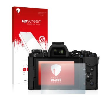 Front side of a product packaging with the brand logo upscreen. Next to it is the device Olympus OM-D E-M5 Mark II shown with 