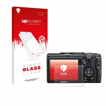 Front side of a product packaging with the brand logo upscreen. Next to it is the device Ricoh GR II 2015 shown with the corre