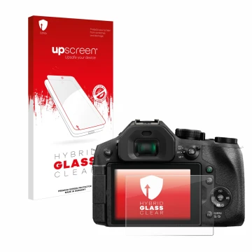 Front side of a product packaging with the brand logo upscreen. Next to it is the device Panasonic Lumix DMC-FZ300 shown with 