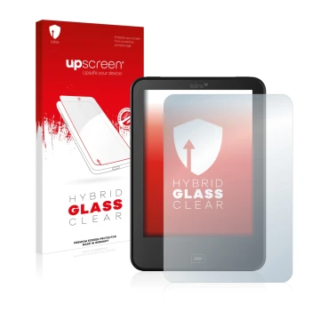 Front side of a product packaging with the brand logo upscreen. Next to it is the device Tolino Vision 3 HD shown with the cor