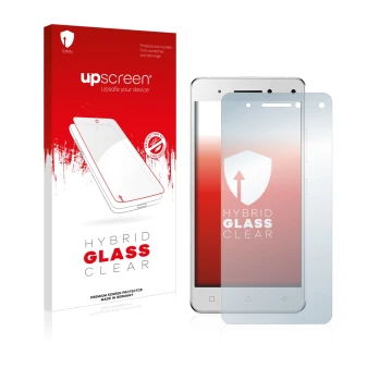 Front side of a product packaging with the brand logo upscreen. Next to it is the device Lenovo Vibe S1 shown with the corresp