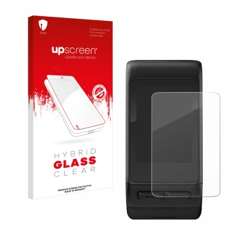 Front side of a product packaging with the brand logo upscreen. Next to it is the device Garmin vivoactive HR shown with the c