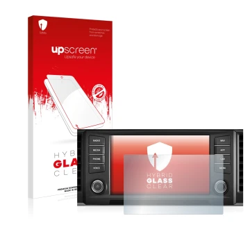 Front side of a product packaging with the brand logo upscreen. Next to it is the device Seat Ateca 2016 Media System Plus 8