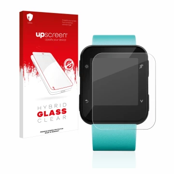 Front side of a product packaging with the brand logo upscreen. Next to it is the device Garmin Forerunner 35 shown with the c