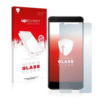 Front side of a product packaging with the brand logo upscreen. Next to it is the device OnePlus 3T shown with the correspondi