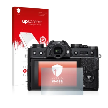 Front side of a product packaging with the brand logo upscreen. Next to it is the device Fujifilm X-T20 shown with the corresp
