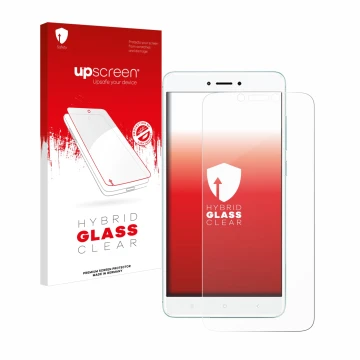Front side of a product packaging with the brand logo upscreen. Next to it is the device Xiaomi Redmi 4X shown with the corres
