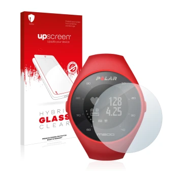 Front side of a product packaging with the brand logo upscreen. Next to it is the device Polar M200 shown with the correspondi