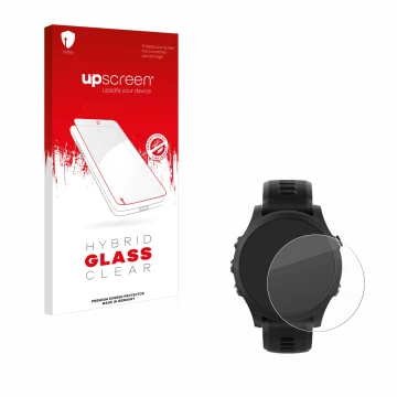 Front side of a product packaging with the brand logo upscreen. Next to it is the device Garmin Forerunner 935 shown with the 