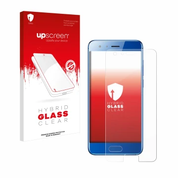 Front side of a product packaging with the brand logo upscreen. Next to it is the device Honor 9 shown with the corresponding 