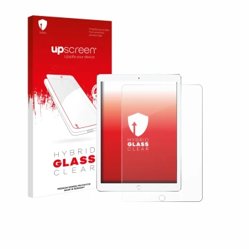 Front side of a product packaging with the brand logo upscreen. Next to it is the device Apple iPad Pro 10.5