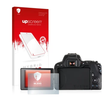 Front side of a product packaging with the brand logo upscreen. Next to it is the device Canon EOS 200D shown with the corresp