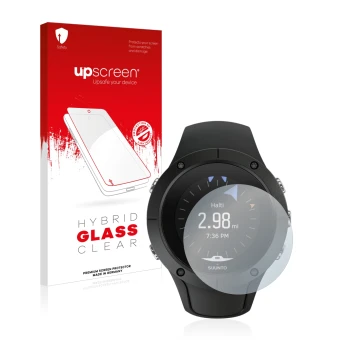 Front side of a product packaging with the brand logo upscreen. Next to it is the device Suunto Spartan Trainer Wrist HR shown
