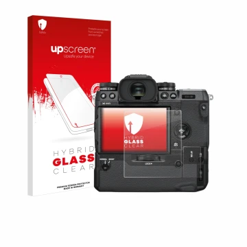 Front side of a product packaging with the brand logo upscreen. Next to it is the device Fujifilm X-H1 shown with the correspo