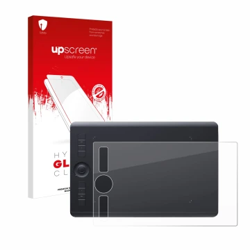 Front side of a product packaging with the brand logo upscreen. Next to it is the device Wacom Intuos Pro M (2017) shown with 