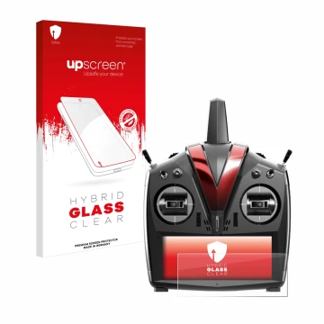 Front side of a product packaging with the brand logo upscreen. Next to it is the device VBar Control Touch shown with the cor