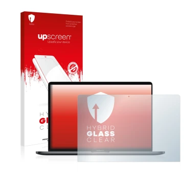 Front side of a product packaging with the brand logo upscreen. Next to it is the device Apple MacBook Pro 15