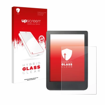 Front side of a product packaging with the brand logo upscreen. Next to it is the device Kobo Clara HD (6