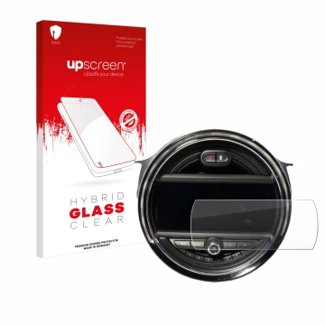 Front side of a product packaging with the brand logo upscreen. Next to it is the device Mini Cooper F56 (8.8