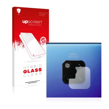 Front side of a product packaging with the brand logo upscreen. Next to it is the device Huawei Mate 20 Pro (ONLY Camera Lens)