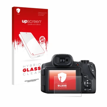 Front side of a product packaging with the brand logo upscreen. Next to it is the device Canon PowerShot SX70 HS shown with th