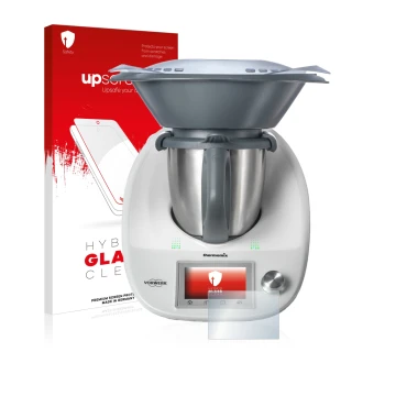 Front side of a product packaging with the brand logo upscreen. Next to it is the device Vorwerk Bimby TM5 shown with the corr