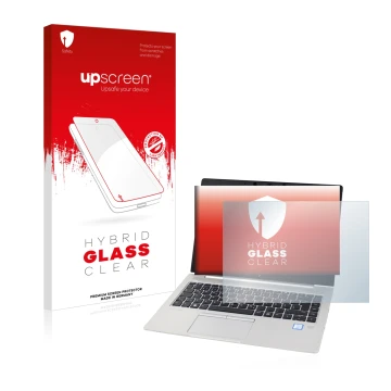 Front side of a product packaging with the brand logo upscreen. Next to it is the device HP EliteBook 830 G5 Non-Touch shown w