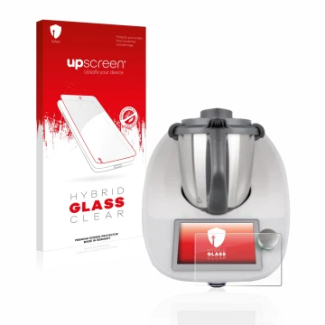 Front side of a product packaging with the brand logo upscreen. Next to it is the device Vorwerk Bimby TM6 shown with the corr