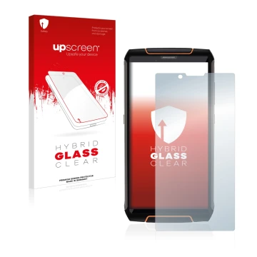 Front side of a product packaging with the brand logo upscreen. Next to it is the device Cubot King Kong 3 shown with the corr