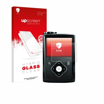 Front side of a product packaging with the brand logo upscreen. Next to it is the device Medtronic Minimed 640G shown with the