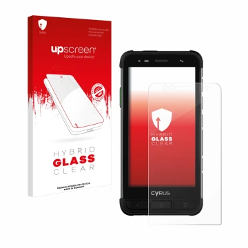 Front side of a product packaging with the brand logo upscreen. Next to it is the device Cyrus CS45 XA shown with the correspo