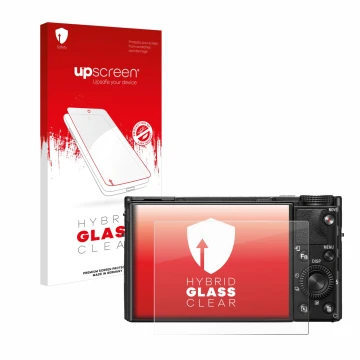 Front side of a product packaging with the brand logo upscreen. Next to it is the device Sony Cyber-Shot DSC-RX100 VII shown w