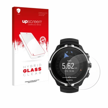 Front side of a product packaging with the brand logo upscreen. Next to it is the device Suunto Spartan Sport Wrist HR Baro St