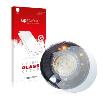 Front side of a product packaging with the brand logo upscreen. Next to it is the device Husqvarna Vitpilen 701 Speedometer di